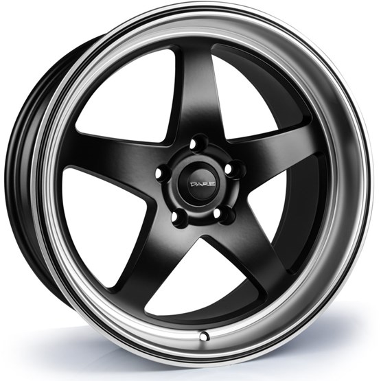 Dare F7 Satin Black Polished Lip 9X18 5/120 ET40 CB72,6
