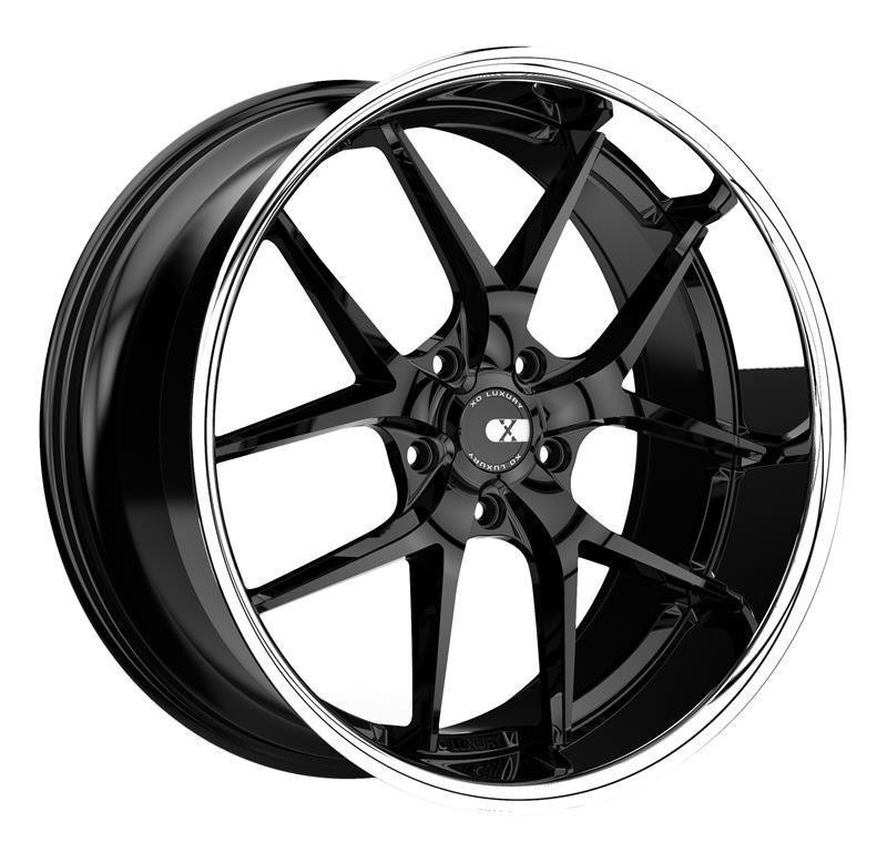 Köp XO Luxury Wheels NEW YORK GLOSS BLACK W/ STAINLESS STEEL LIP direkt