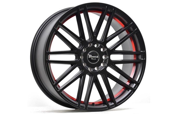 Boost Wheels B362 Glossblack Red Stripe
