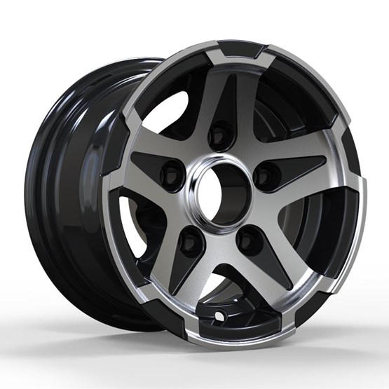 Grossen Alu. Trailer Black/polished 6X10 5/112 ET0 CB67,1
