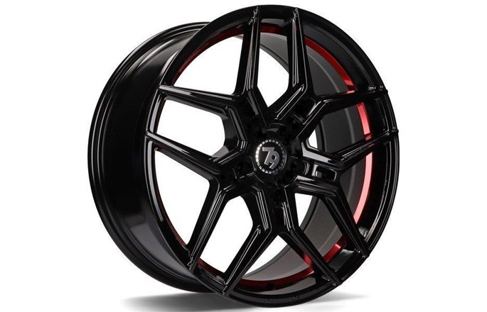 Seventy9 SV-B Black Glossy Red Inner Lip