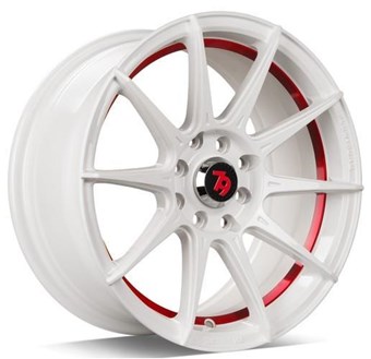 79 Wheels Scf-F White Matt Red Inner Lip