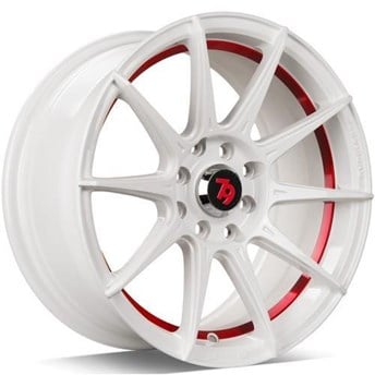 79 Wheels Scf-F White Matt Red Inner Lip