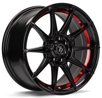 79 Wheels Scf-F Black Glossy Red Inner Lip