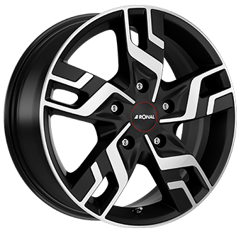 Ronal R64 Matt black / Polished