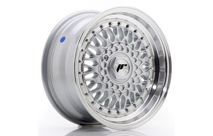 Japan Racing JR9 Silver / Machined Lip / Silver Rivets