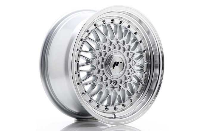 Japan Racing JR9 Silver / Machined Lip / Silver Rivets