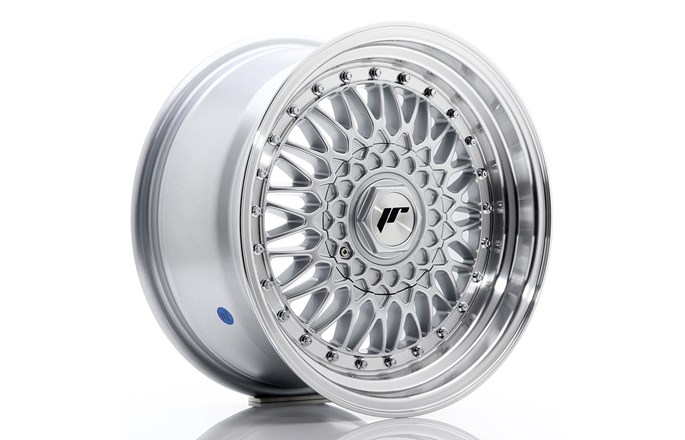 Japan Racing JR9 Silver / Machined Lip / Silver Rivets