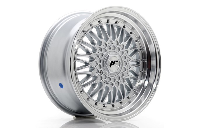Japan Racing JR9 Silver / Machined Lip / Silver Rivets