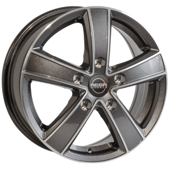 Mega Wheels Hercules 5 Anthracite grey front polished