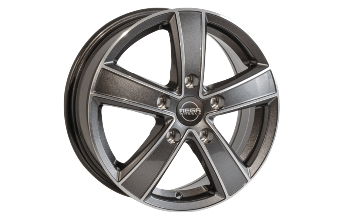 Mega Wheels Hercules 5 Anthracite grey front polished