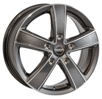 Mega Wheels Hercules 5 Anthracite grey front polished