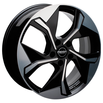 Mega Wheels Triton Black front polished