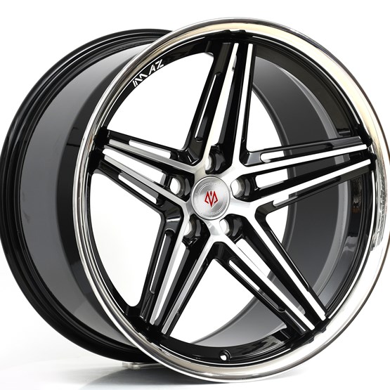 Imaz Wheels FF6 Black / Polished Stainless Steel Lip 9X20 5/118 ET38 CB74,1