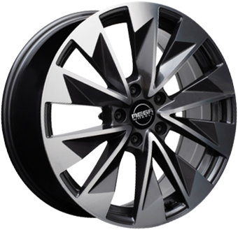 Mega Wheels Zenith Anthracite grey front polished