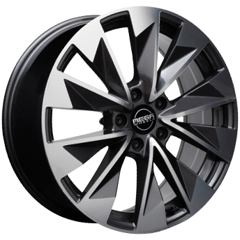 Mega Wheels Zenith Anthracite grey front polished