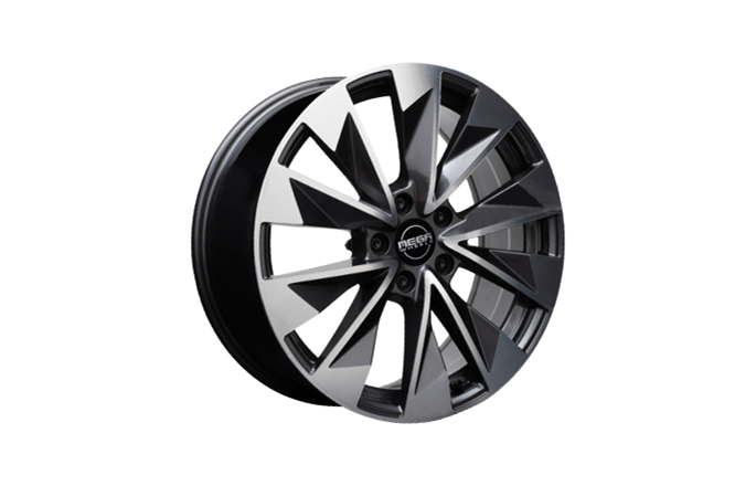 Mega Wheels Zenith Anthracite grey front polished