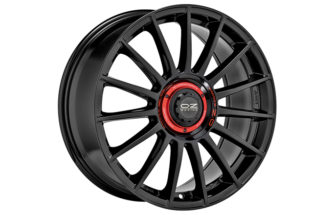 OZ Racing Superturismo Evo Gloss Black Red Lettering