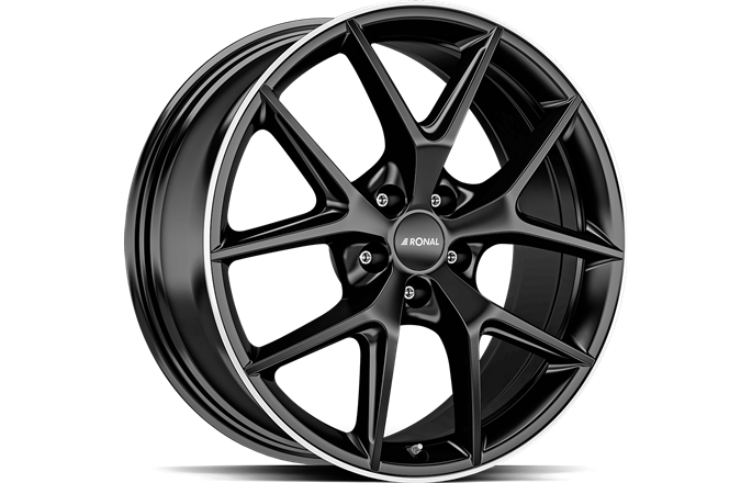 Ronal R75 Jet Black Matt Rim Lip Cut