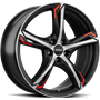 Ronal R62 Red Jet Black Matt Front Cut