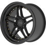 Ström Wheels DS-05 Full Satin Black (Gold rivets)