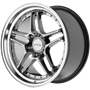 Ström Wheels DS-05 Hyper Black Machined Dish (Silver rivets)