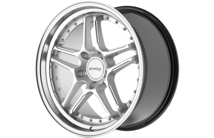 Ström Wheels DS-05 Hyper Silver Machined Dish (Silver rivets)