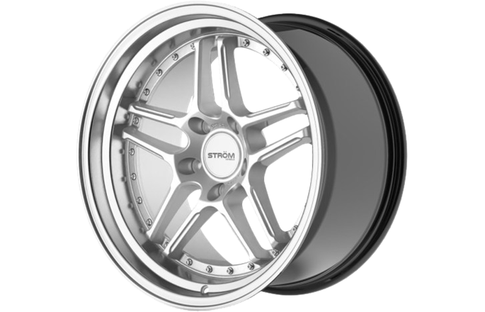 Ström Wheels DS-05 Hyper Silver Machined Dish (Silver rivets)