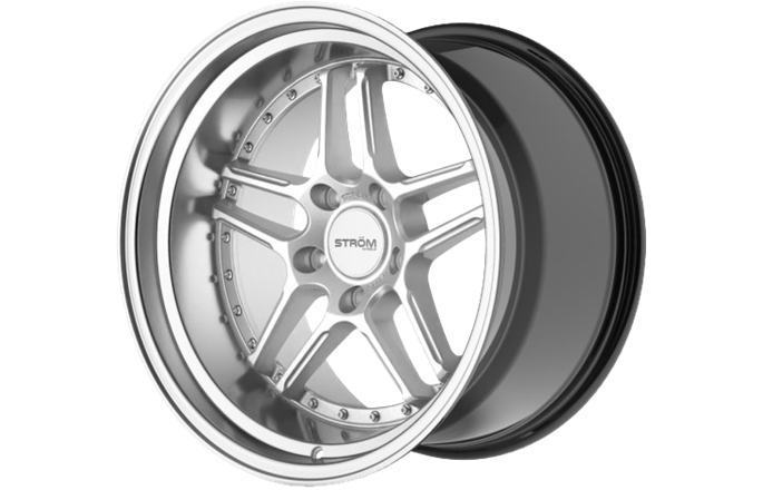 Ström Wheels DS-05 Hyper Silver Machined Dish (Silver rivets)