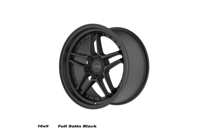 Ström Wheels DS-05 Full Satin Black w/ Black Rivets
