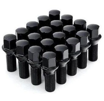 Hjulbult 17 HEX 20-Pack Svart