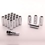 Kit med 20st Silver Långa Insexmuttrar 12x1,5 + Key