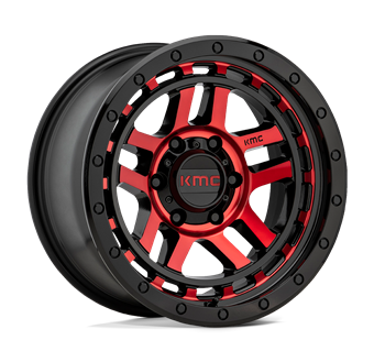 KMC KM540 Recon Gloss Black Machined With Red Tint