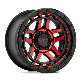 KMC KM540 Recon Gloss Black Machined With Red Tint