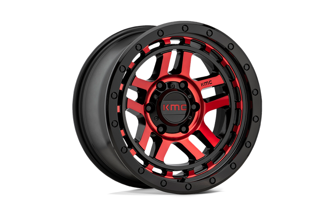 KMC KM540 Recon Gloss Black Machined With Red Tint
