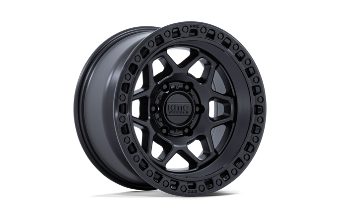 KMC KM553 Torx Matte Black W/ Gloss Black Lip