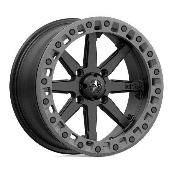 MSA Offroad Wheels M31 Lok2 Beadlock Satin Black Matte Gray Ring 7X15 4/156 ET0 CB132,0