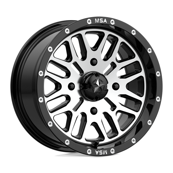 MSA Offroad Wheels M38 Brute Gloss Black Machined 7X14 4/137 ET10 CB112,1