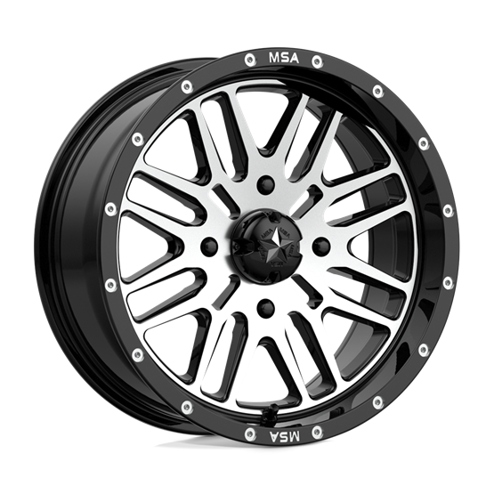 MSA Offroad Wheels M38 Brute Gloss Black Machined 7X16 4/137 ET10 CB112,1