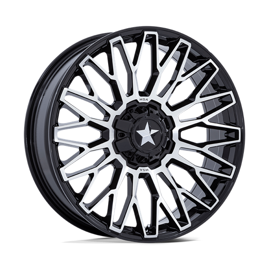 MSA Offroad Wheels M50 Clubber Gloss Black Machined 7X14 4/137/156 ET10 CB110,1