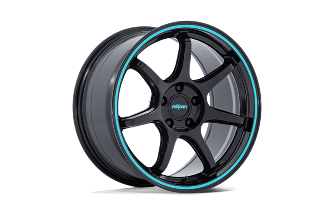 Rotiform RC208 BPU Gloss Black W/ Teal Stripe