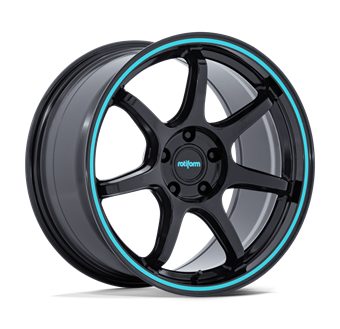 Rotiform RC208 BPU Gloss Black W/ Teal Stripe