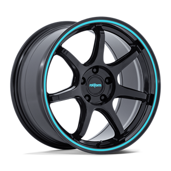 Rotiform RC208 BPU Gloss Black W/ Teal Stripe